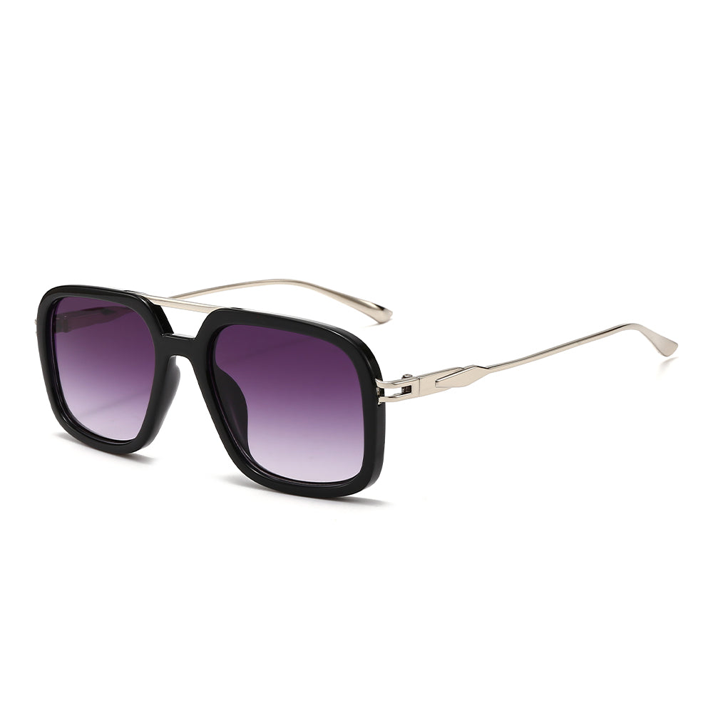 Dollger Oversized Square Aviator Tinted Sunglasses
