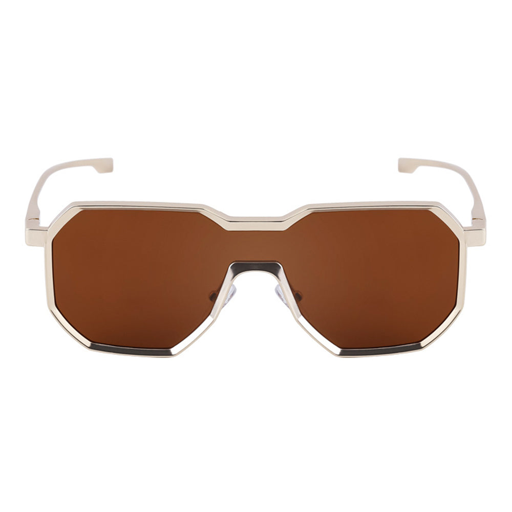 Punk style one piece large frame polygonal trendy sunglasses
