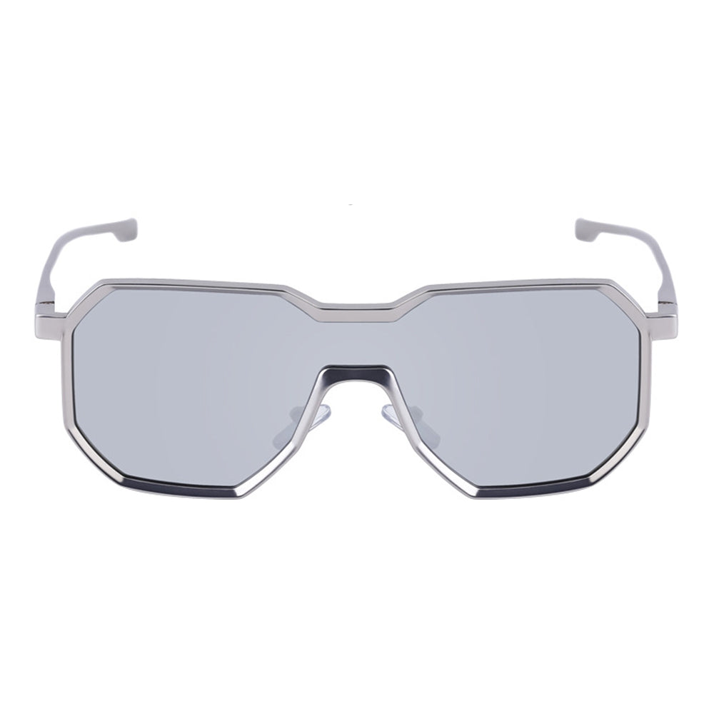 Punk style one piece large frame polygonal trendy sunglasses