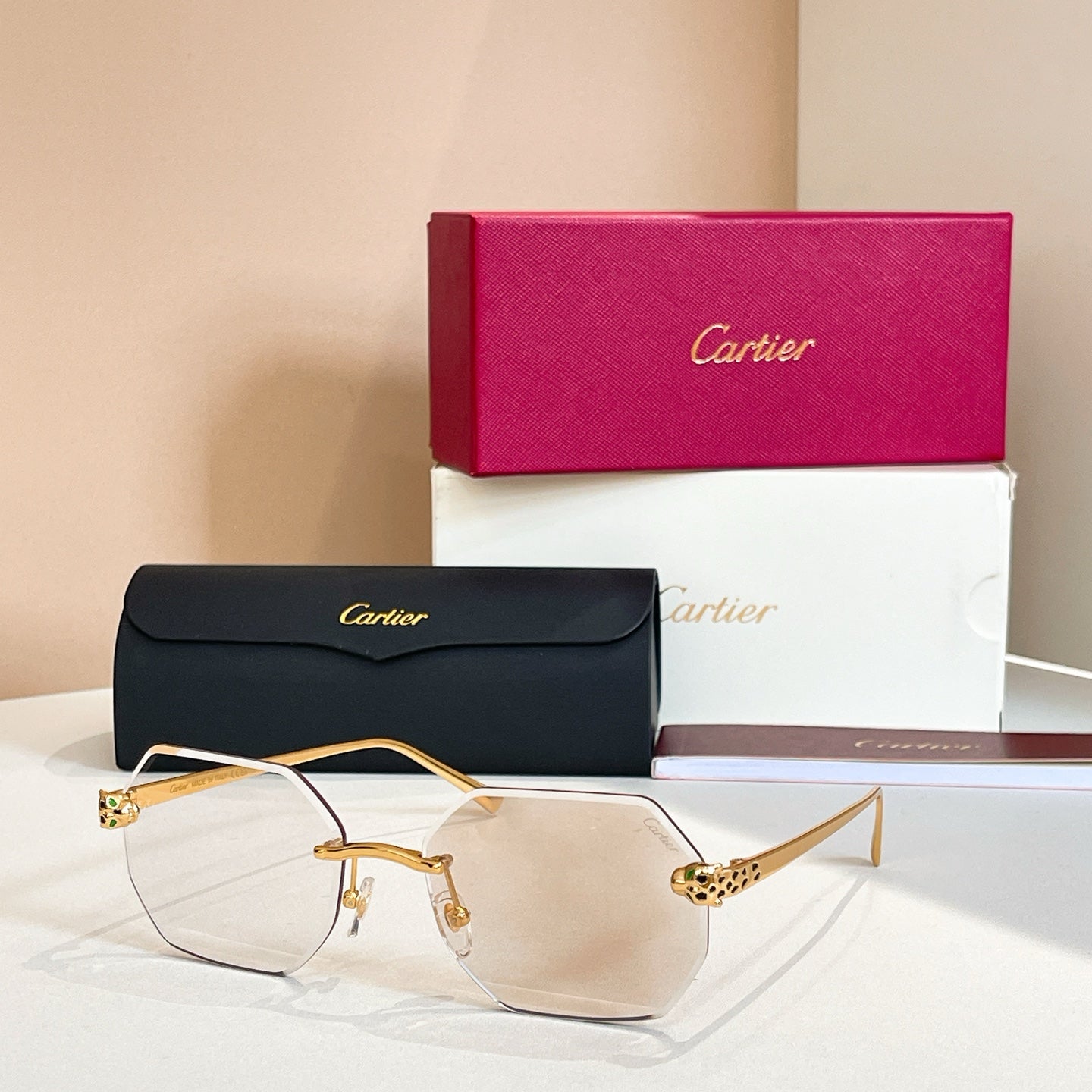 Frameless two-tone sunglasses