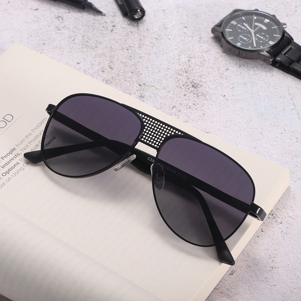 Dollger Silver and Lavender Gradient Aviator Sunglasses