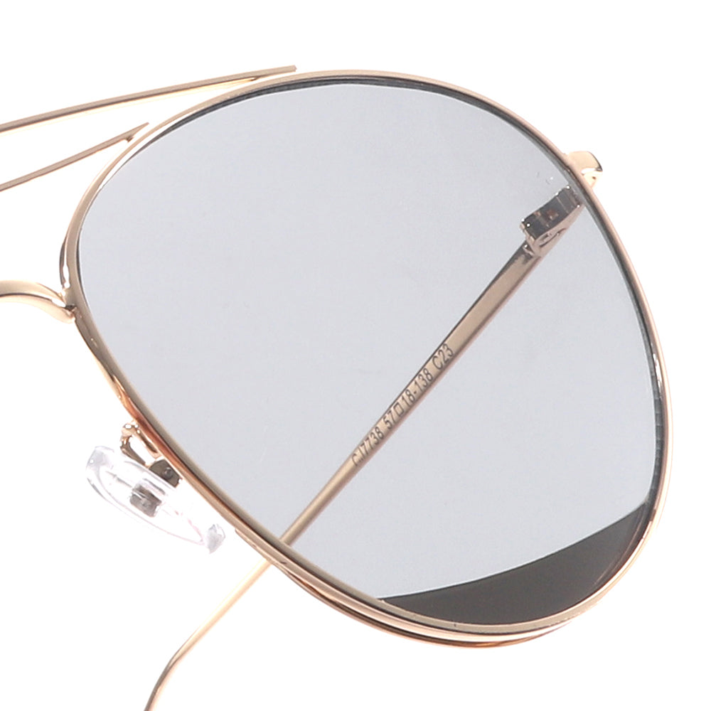 Dollger Polished Silver Aviator Sunglasses