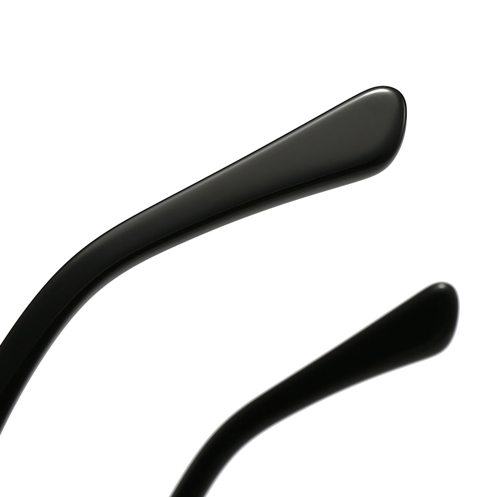 Dollger Black-Clear Hipster Acetate Square Tinted Sunglasses