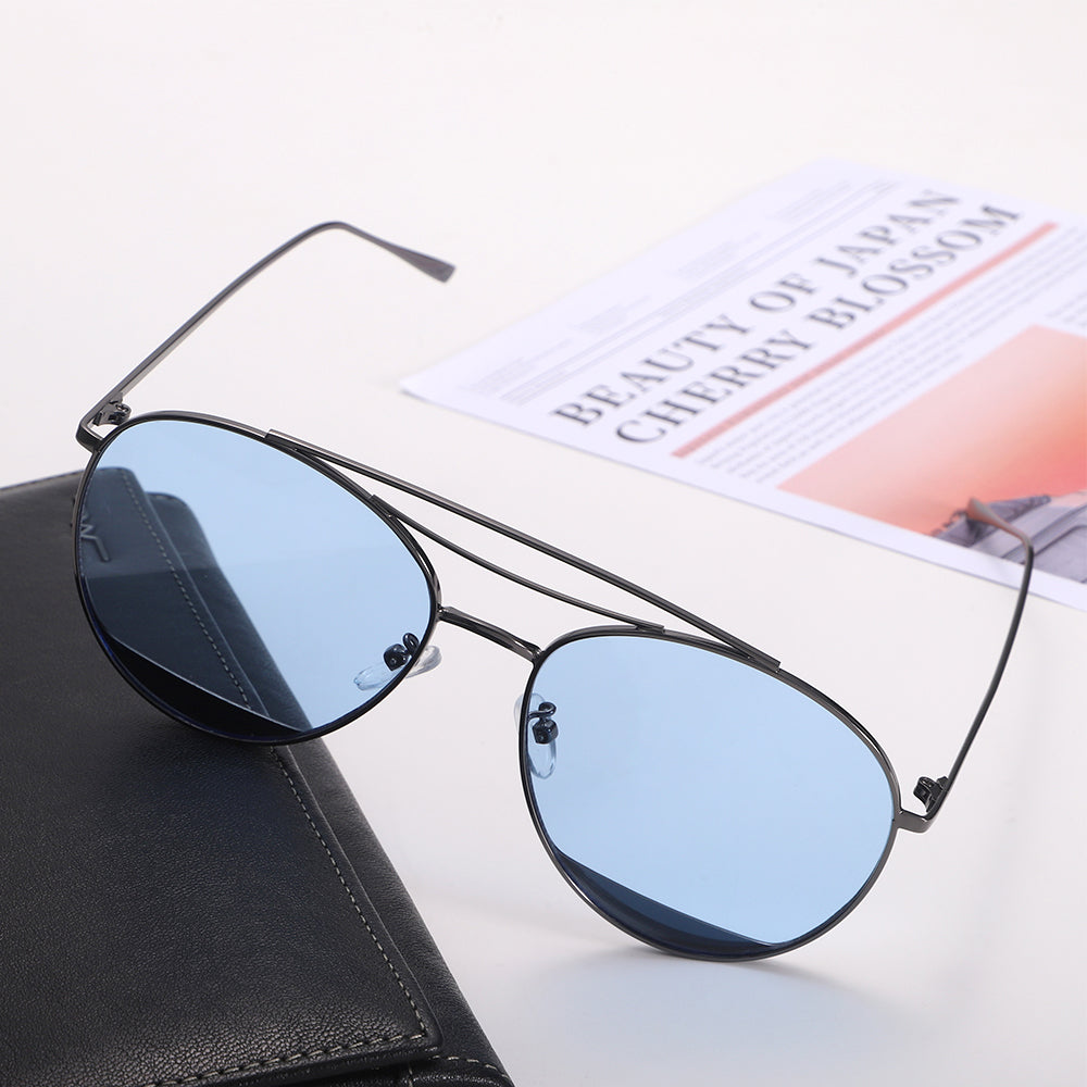 Dollger Polished Silver Aviator Sunglasses