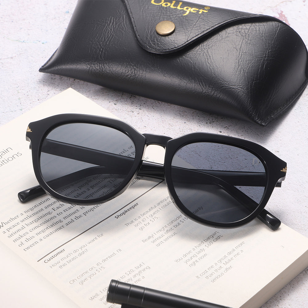 Dollger Black Retro-Vintage Round Tinted Sunglasses