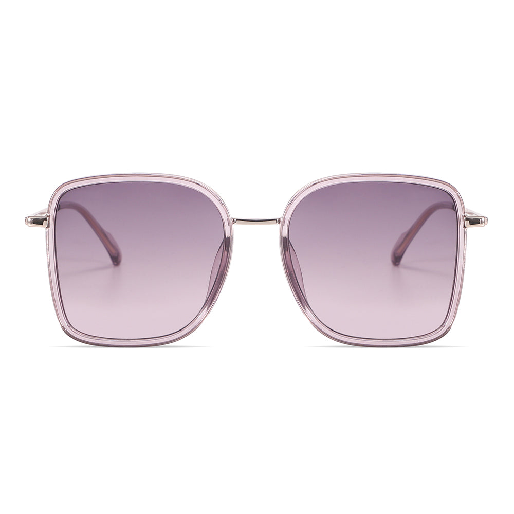 Dollger Wine Color Vintage Metal Geometric Tinted Sunglasses