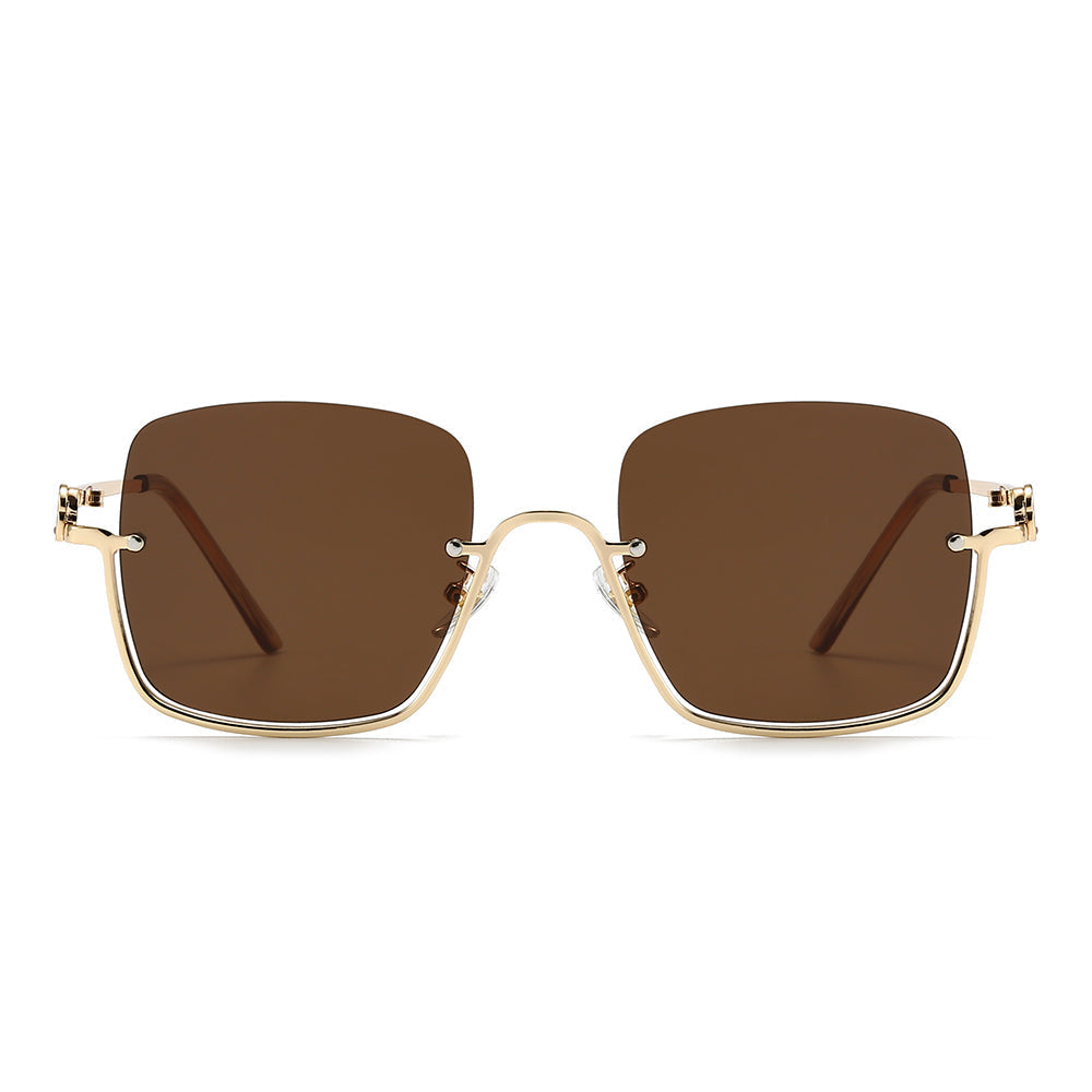 Dollger Square Semi-Rimless Tinted Sunglasses