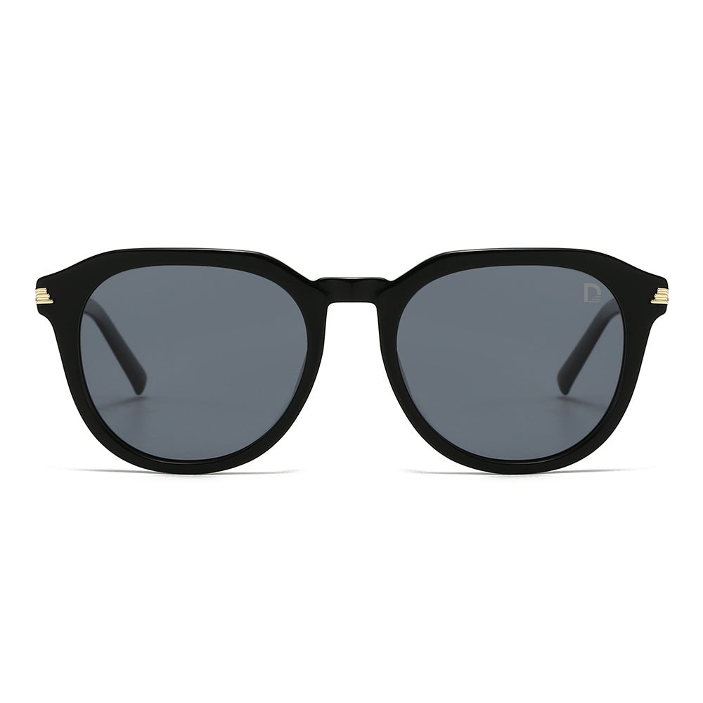 Dollger Black Retro-Vintage Round Tinted Sunglasses
