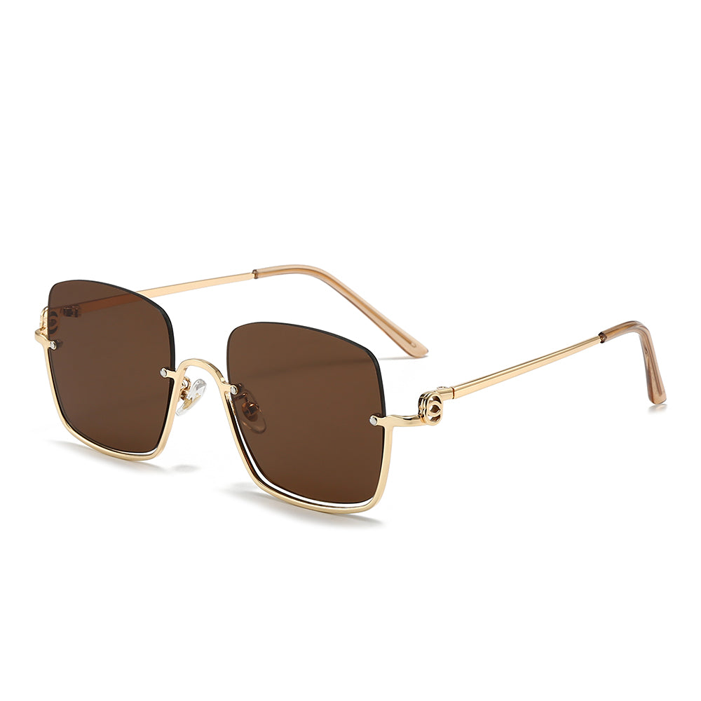 Dollger Square Semi-Rimless Tinted Sunglasses