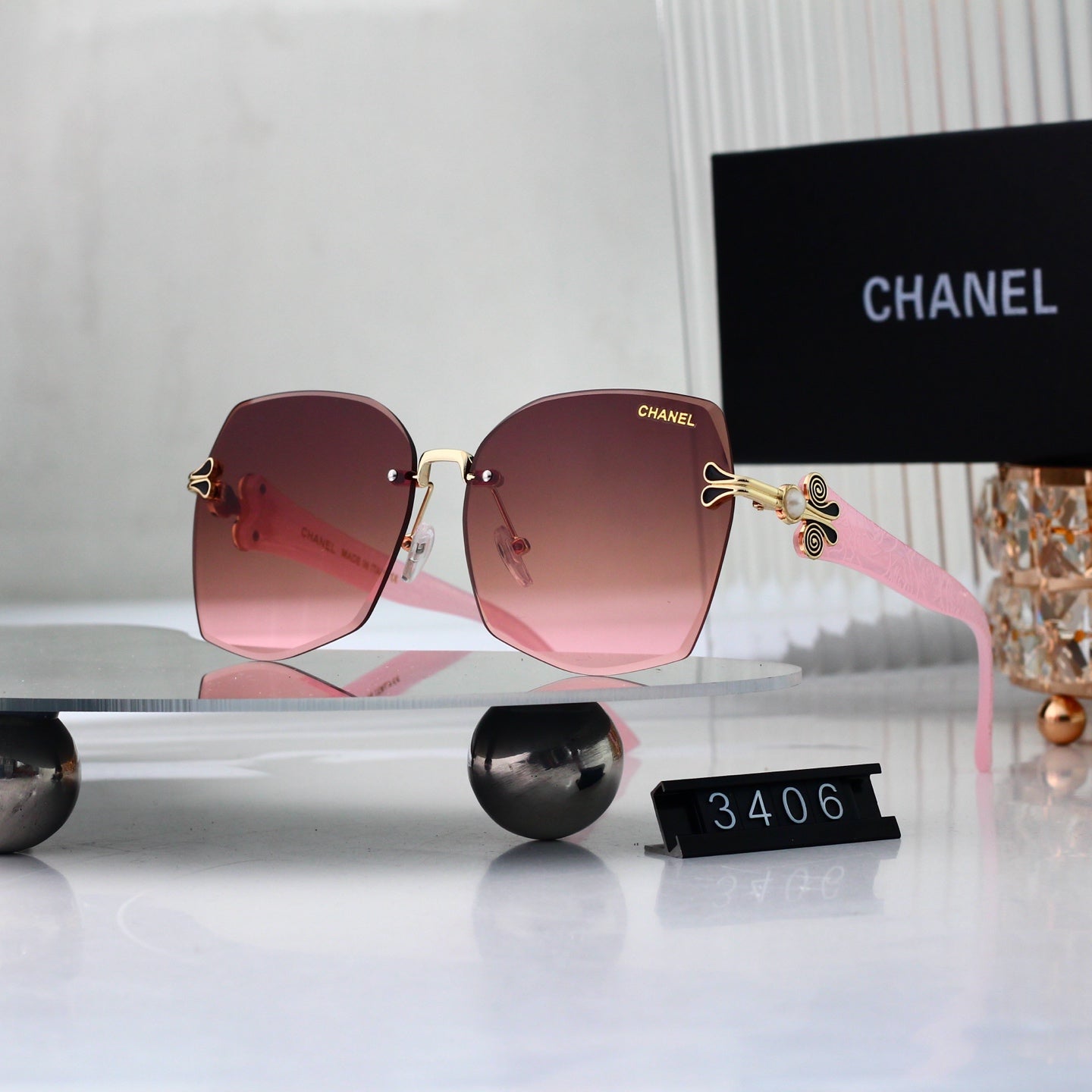 New Half-Frame Metal Sunglasses