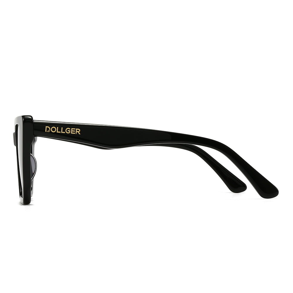 Dollger Black-Clear Hipster Acetate Square Tinted Sunglasses