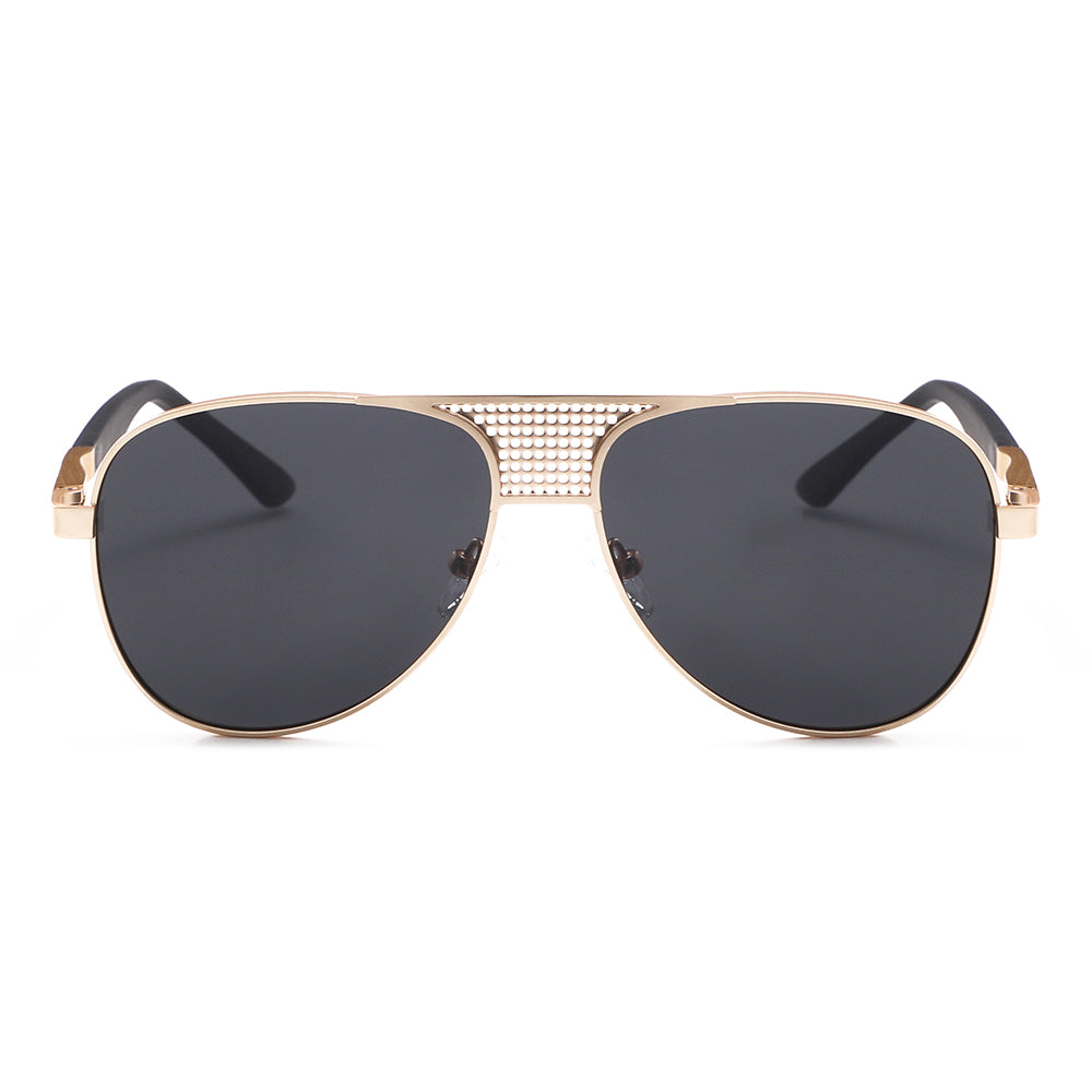 Dollger Silver and Lavender Gradient Aviator Sunglasses