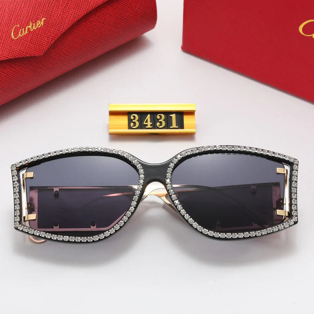 6 color  rhinestone lens polarized sunglasses