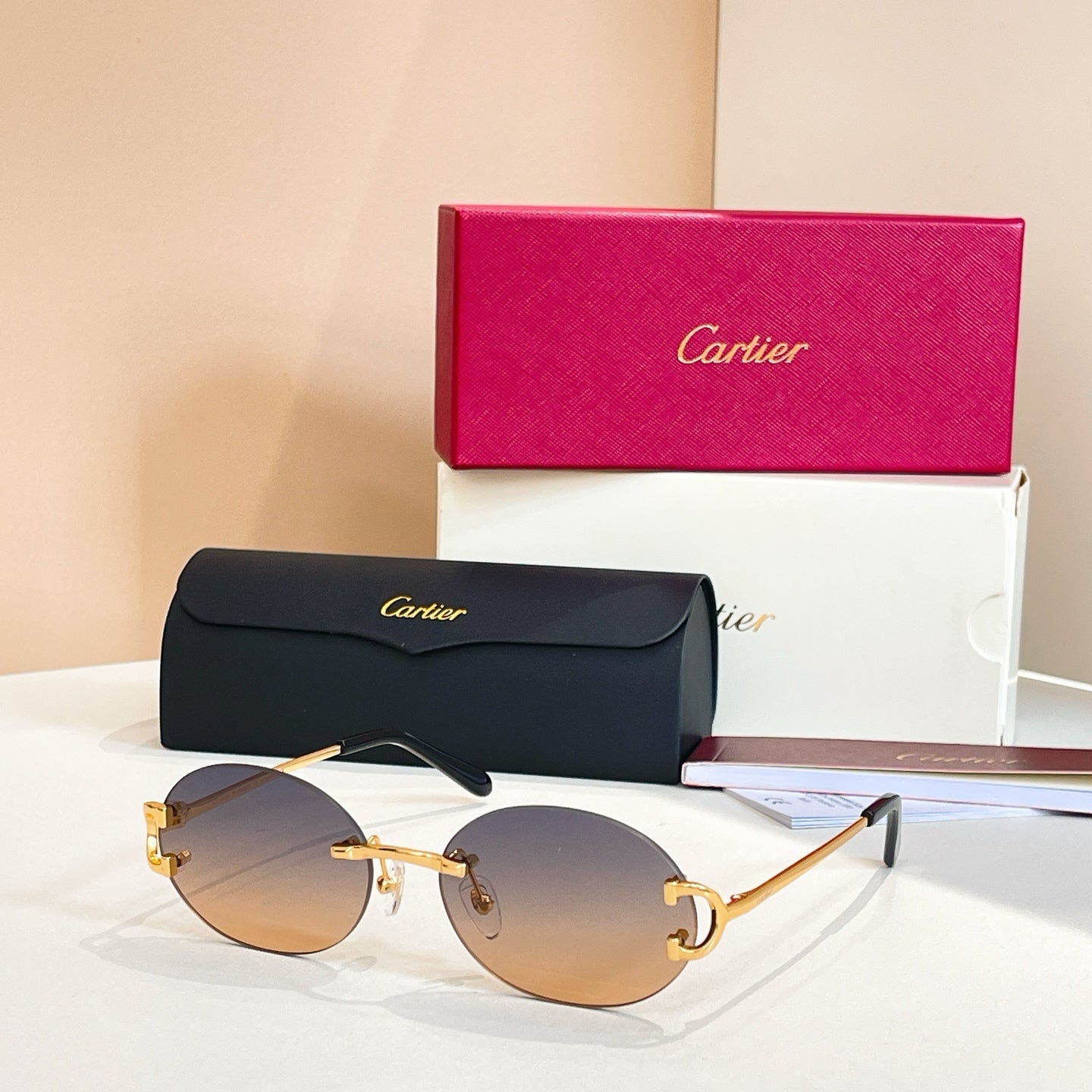 3 color frameless sunglasses