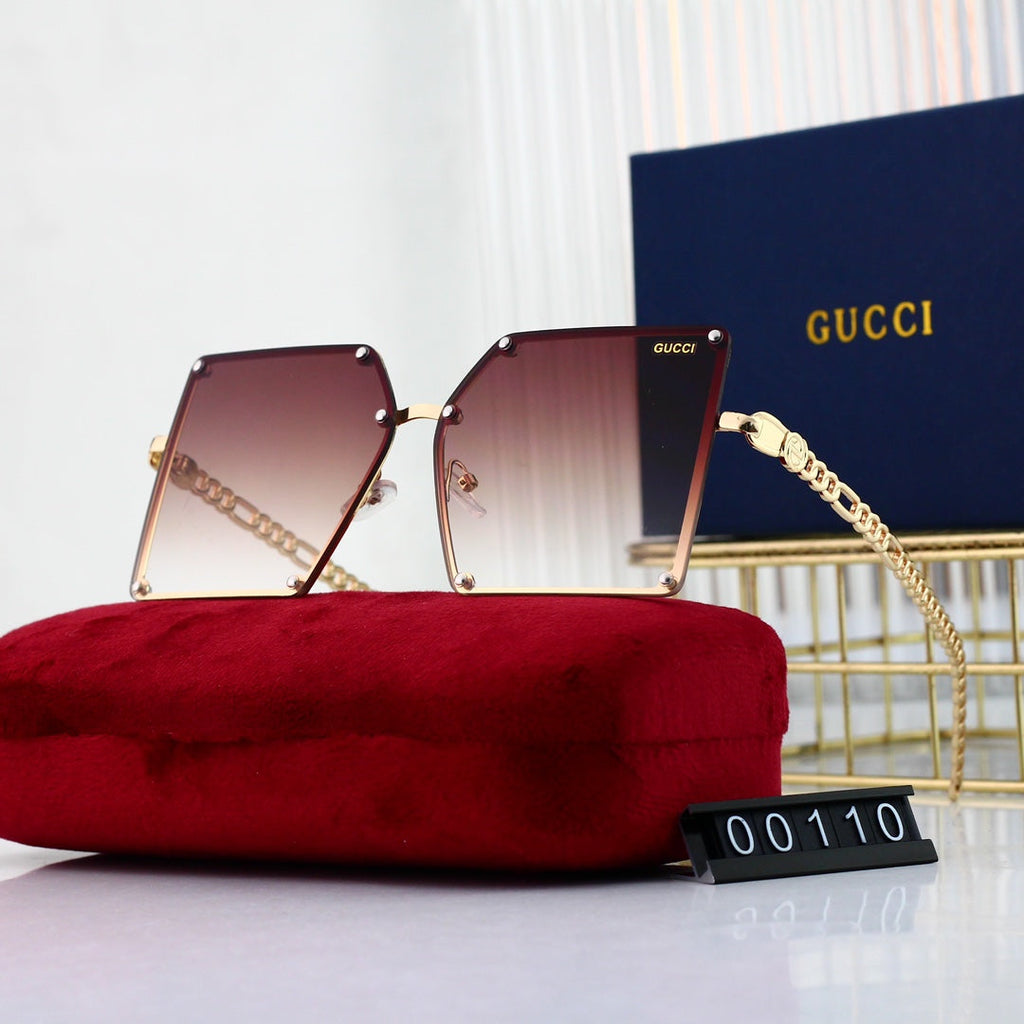 6-color square popular high-definition lens metal sunglasses 00110