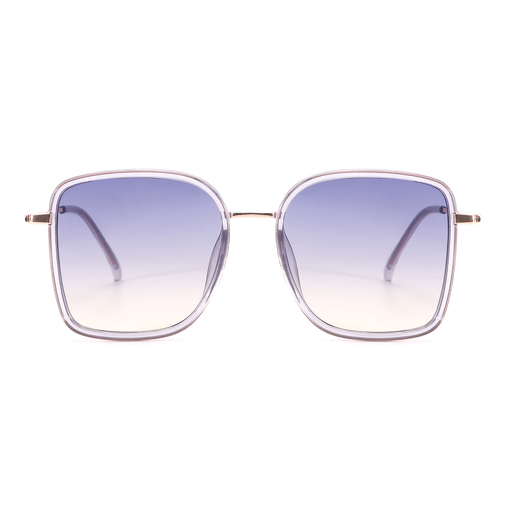 Dollger Wine Color Vintage Metal Geometric Tinted Sunglasses