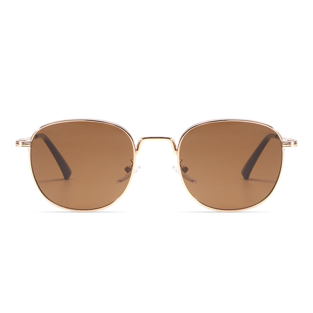 Dollger Rose Gold Retro-Vintage Round Tinted Sunglasses
