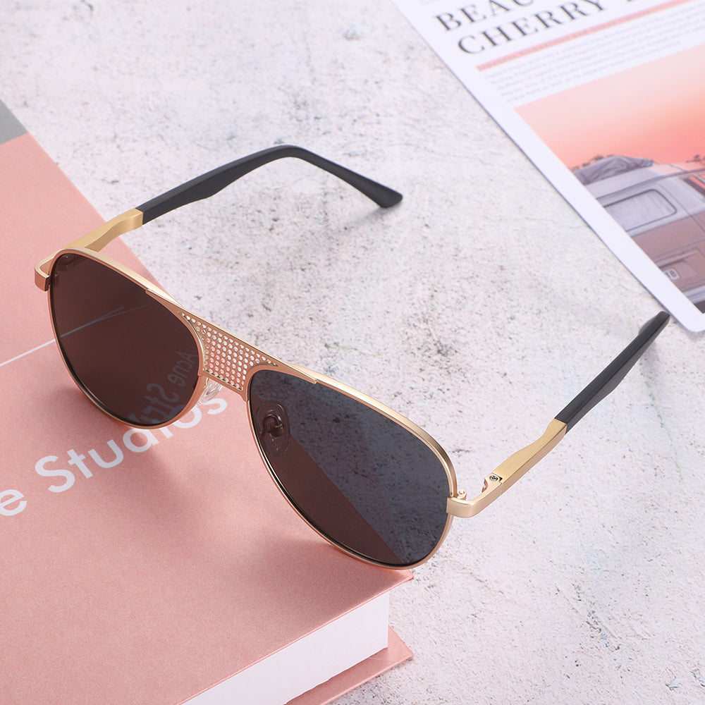 Dollger Silver and Lavender Gradient Aviator Sunglasses