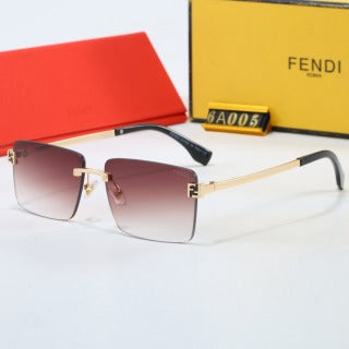 Half-frame metal gradient sunglasses
