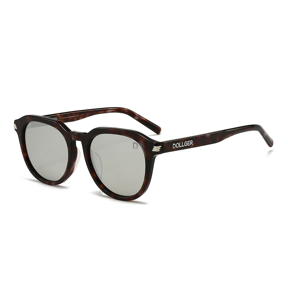 Dollger Black Retro-Vintage Round Tinted Sunglasses