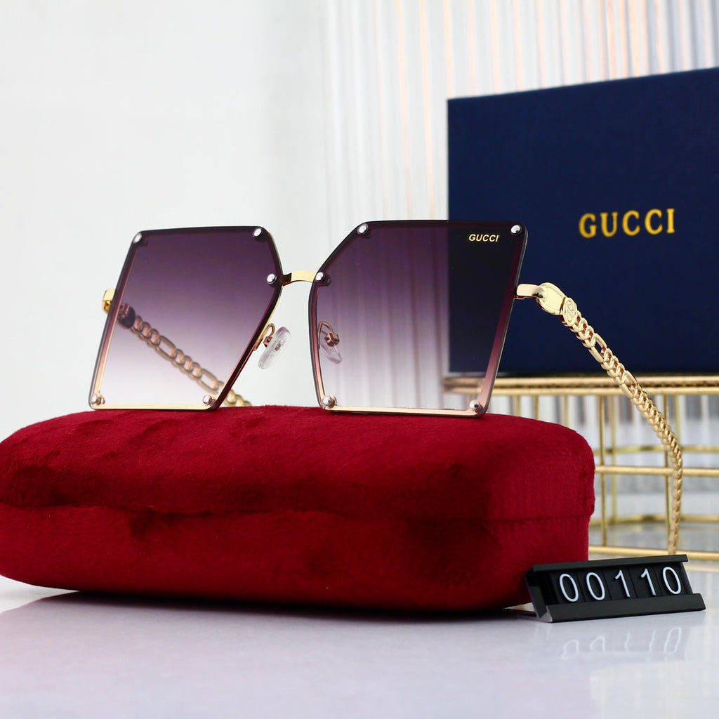 6-color square popular high-definition lens metal sunglasses 00110