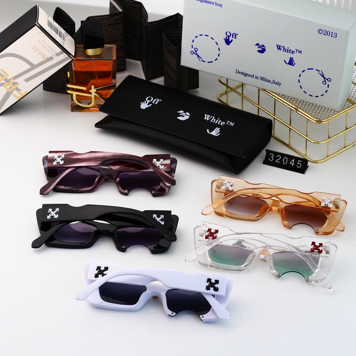 5 colors trendy plain sunglasses  32045