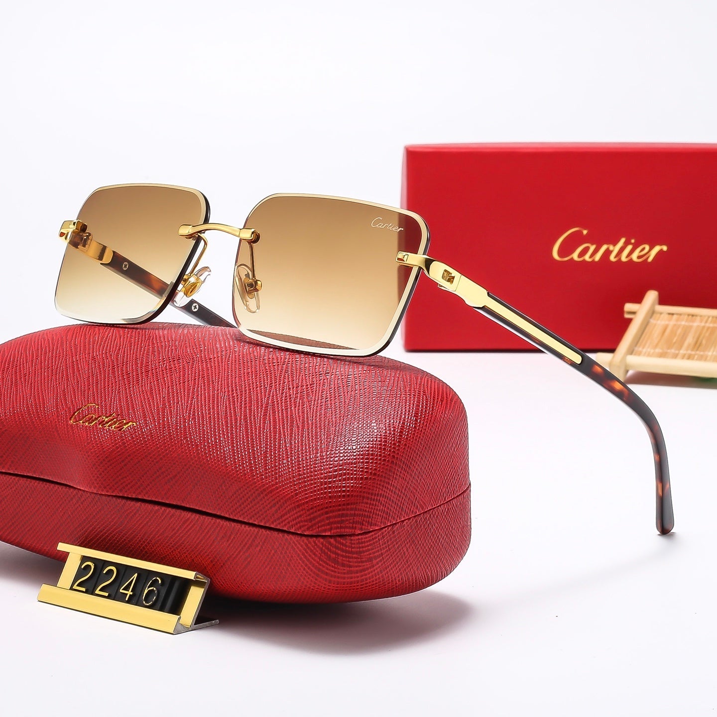 5 colors new frameless plain sunglasses 2246