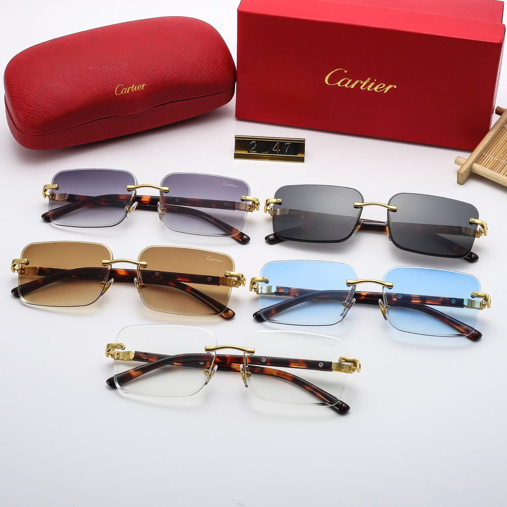 5 colors new frameless plain sunglasses 2246