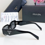 Triangle logo rectangular cut anti-glare sunglasses