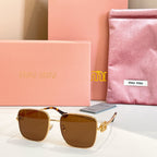 Transparent full frame metal sunglasses