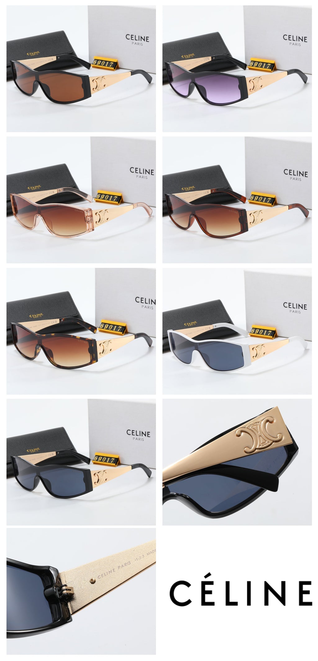 7 colors new integrated lens metal frame sunglasses  69017