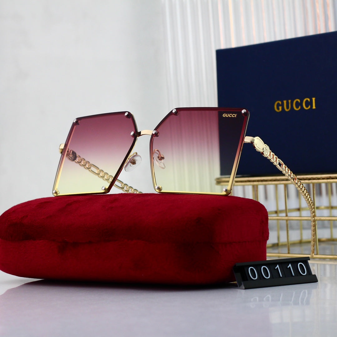 6-color square popular high-definition lens metal sunglasses 00110