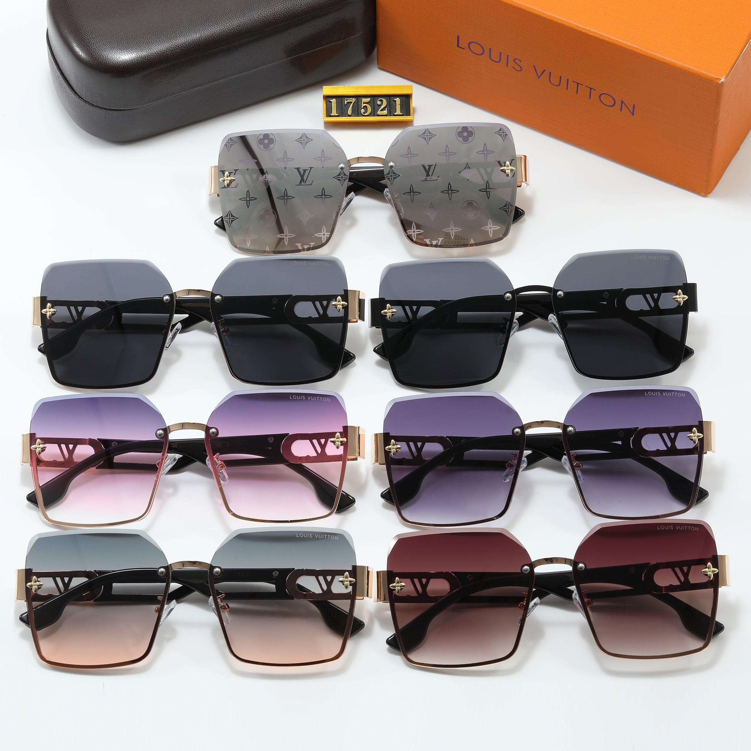 6 Colors Fashion Square Frame Sunglasses 17521