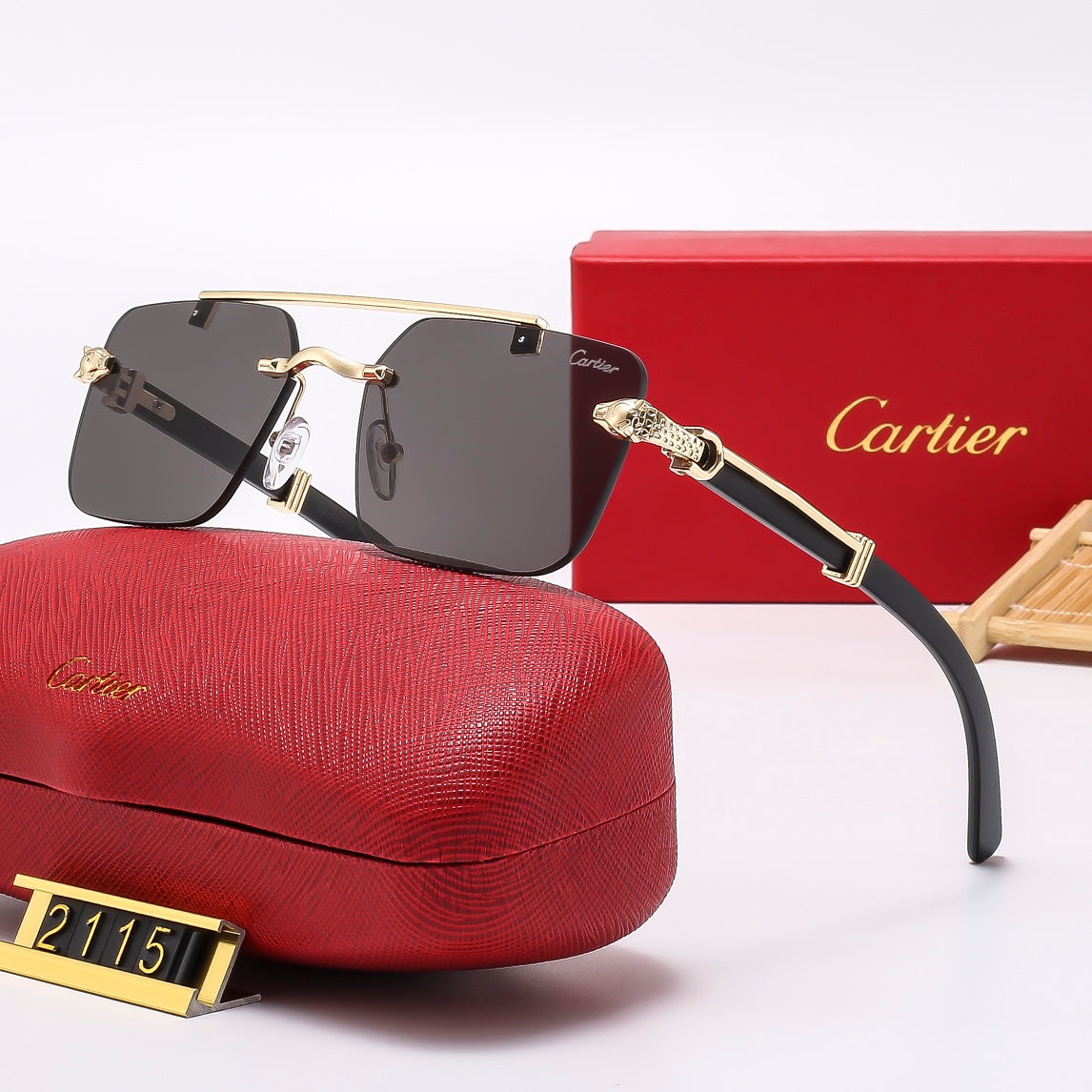 Frameless leopard sunglasses 2115